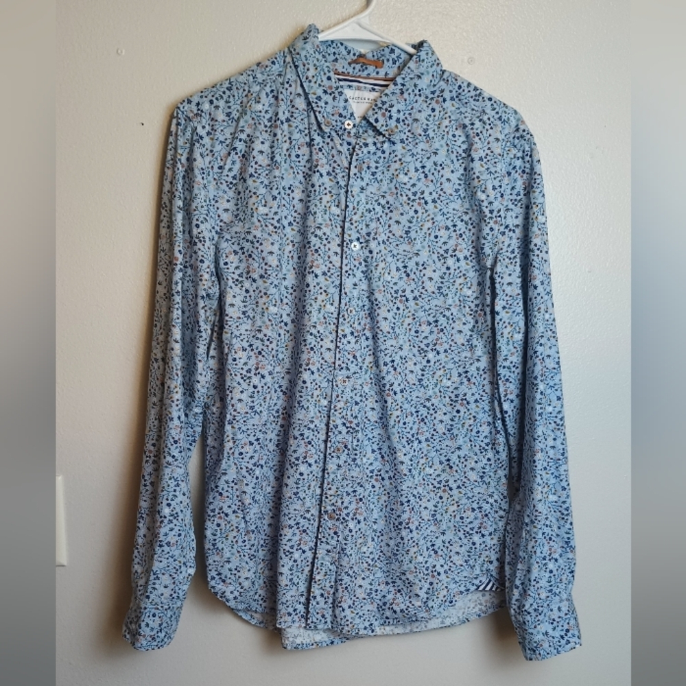 Cactus Man Ricky Singh Mens Long Sleeve Button Up Shirt Medium